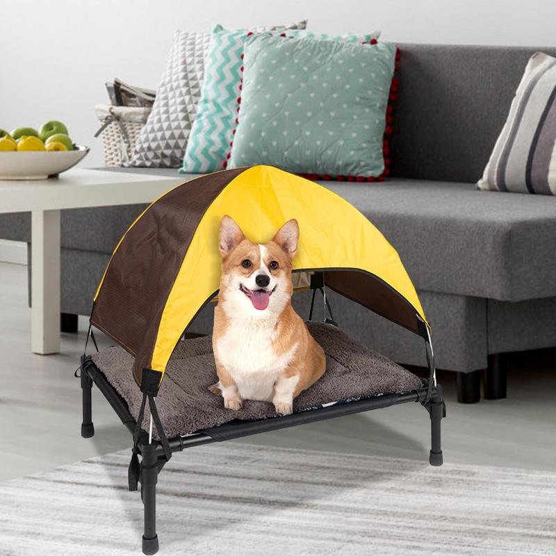 Outdoor Dog Bed Foldable Elevated Dog Bed With Removable Canopy