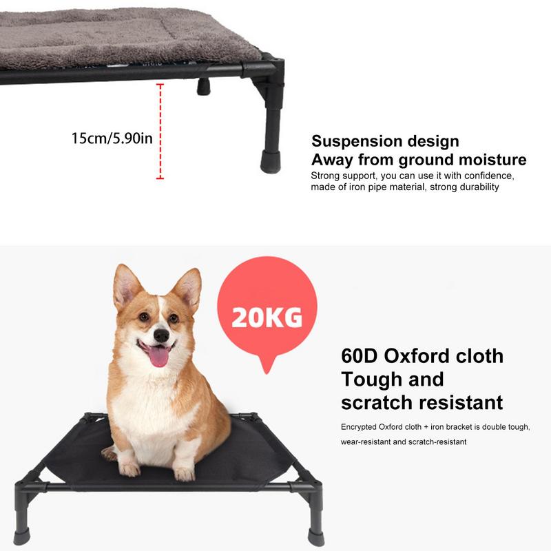 Outdoor Dog Bed Foldable Elevated Dog Bed With Removable Canopy