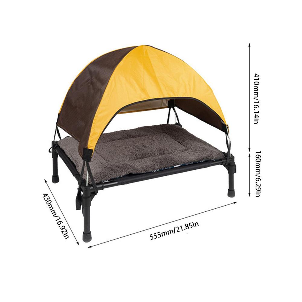 Outdoor Dog Bed Foldable Elevated Dog Bed With Removable Canopy