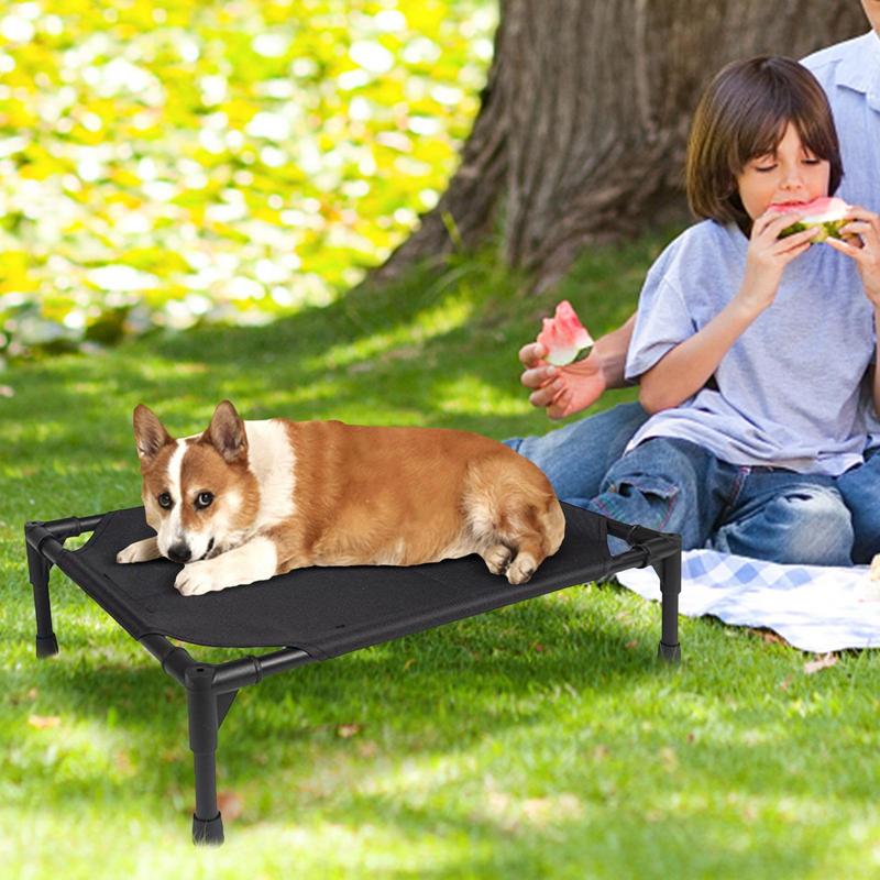 Outdoor Dog Bed Foldable Elevated Dog Bed With Removable Canopy